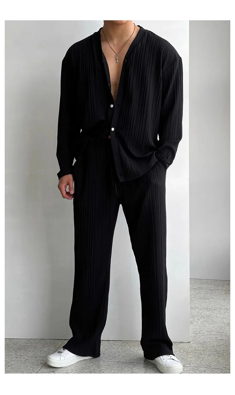 Pull Chemise Casual Mode Décontracté couleur unie