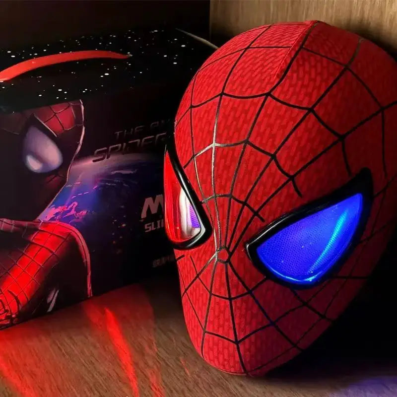Marvel Spiderman Mask With Hard Face Shell & Magnetic Eyes Hero VenomScreen Printed Fabric 3d Webs Manual version Cos Gift