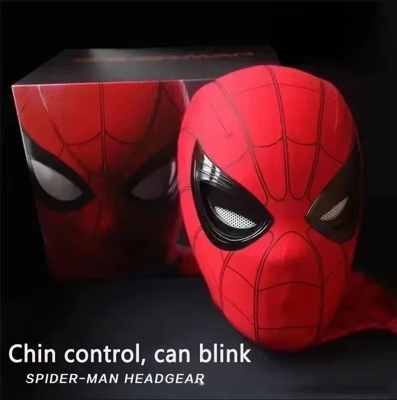 Marvel Mascara Miles Spiderman Headgear Cosplay Moving Eyes Electronic Mask Spider Man 1:1 Remote Control Toys For Adults Gift