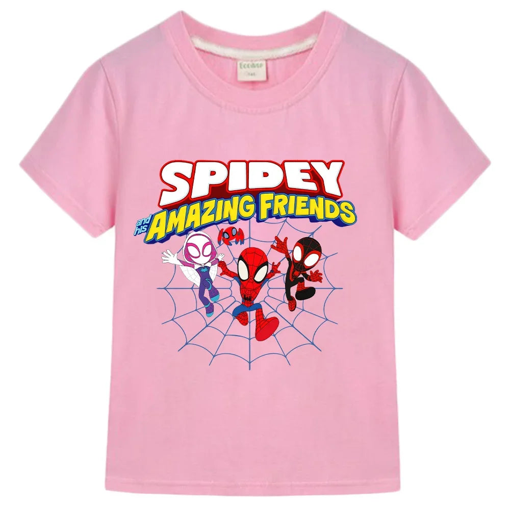 Spidey and His Amazing Friends T-shirts Kids New Design TShirts Cool Boys Girls Essential Tee-shirt Children Cotton Soft Clothes