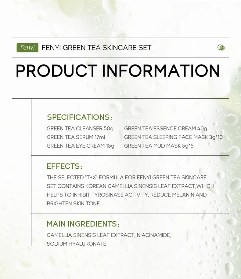 19pcs Gift Box Kit Green Tea Skin Rejuvenation Face Essence Korean Face Cream Fade Dark Circles Eye Cream Skin Care Products