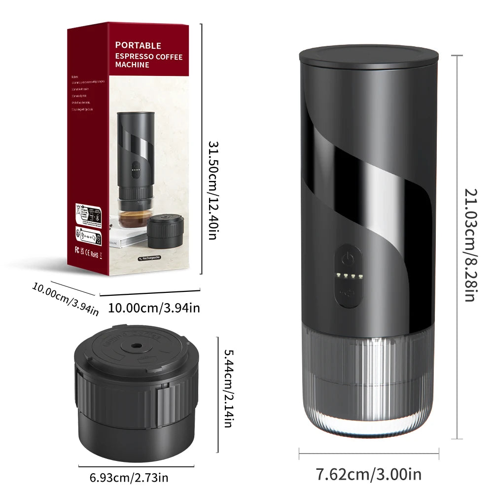 20 BAR Portable Electric Coffee Maker Capsule 2 in 1 Coffee Grinder Travel Coffee Maker for Car and Home Camping Outdoor