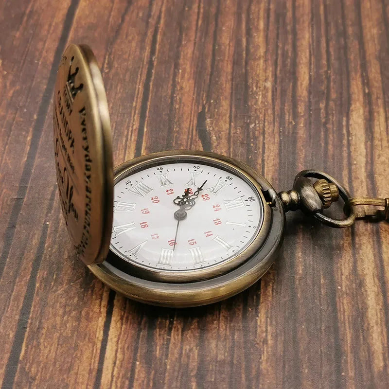 Retro Chain The Greatest Love Pocket Watch Necklace For Grandpa Gifts Reloj Skyrim New Arrival Hot Sale Clock Thanksgiving Gifts