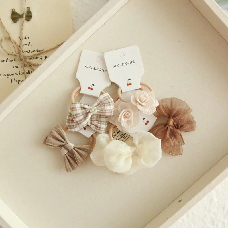 Elastic Hair Bow for Children, Children's Headwear, Hair Accessories for Girls, Cute Hair ties, Lovely Hair Rope, 10Pcs per Lot