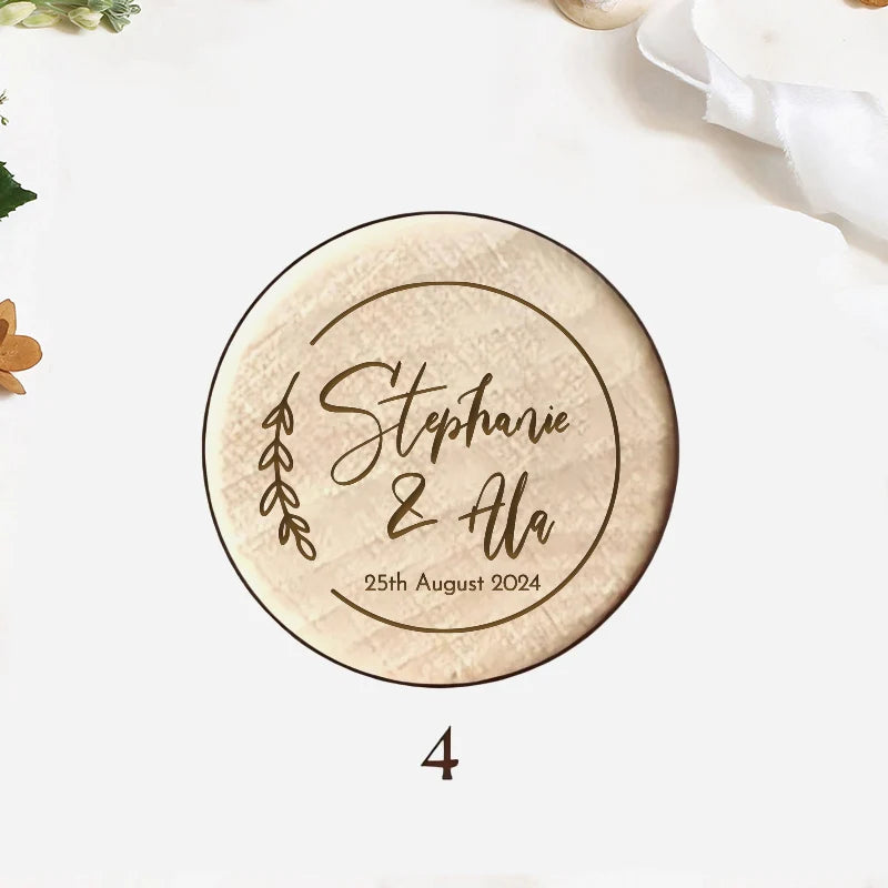 Custom 10/50/100pcs Wine Cork Stoppers Wedding Party Thank You Favors for Guest Engraved Wooden Bottle Cork Stopper