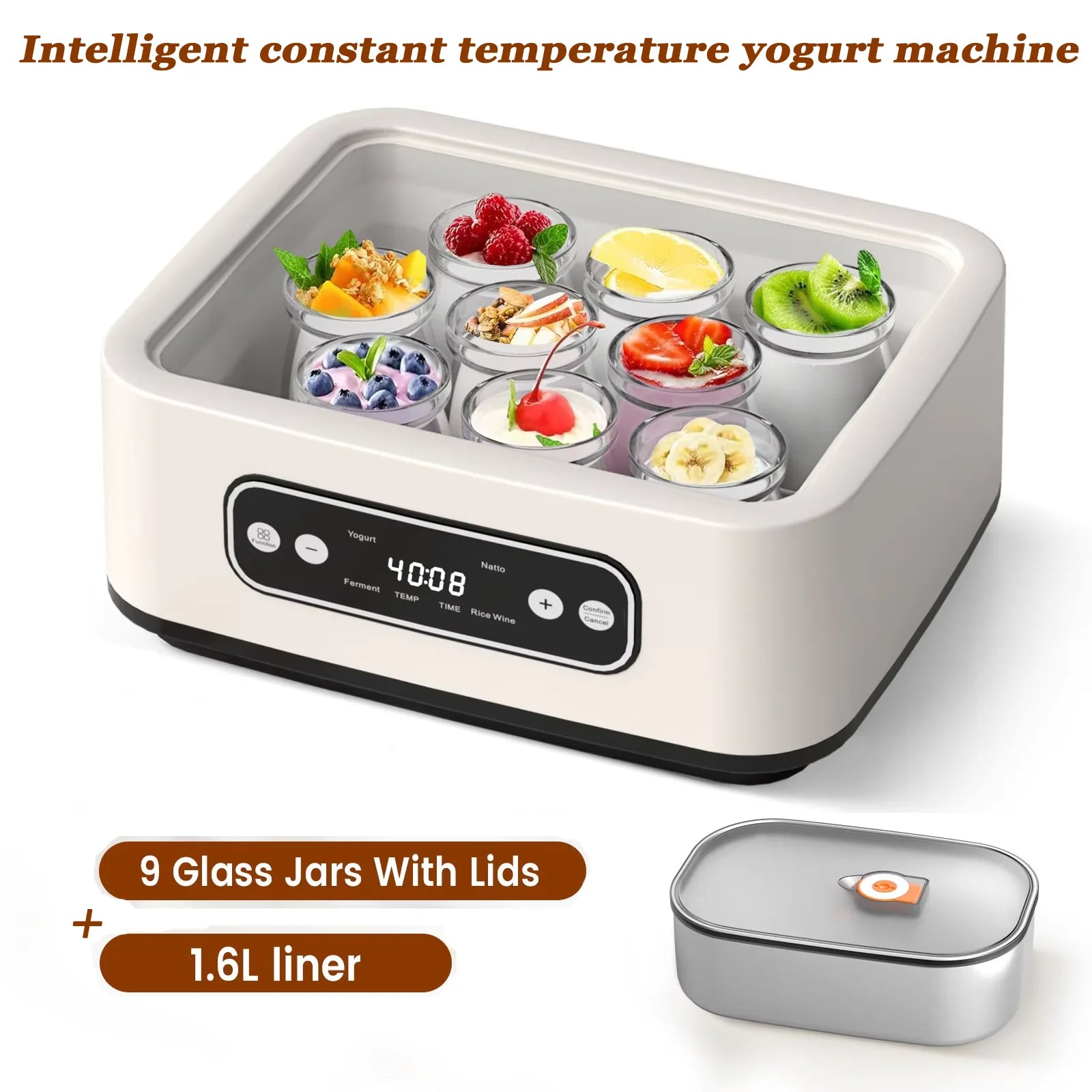 Eco-friendly Probiotic Yogurt Maker with Timer Intelligent Constant Temperature Fermentation Machine For yogurt,natto, rice-wine