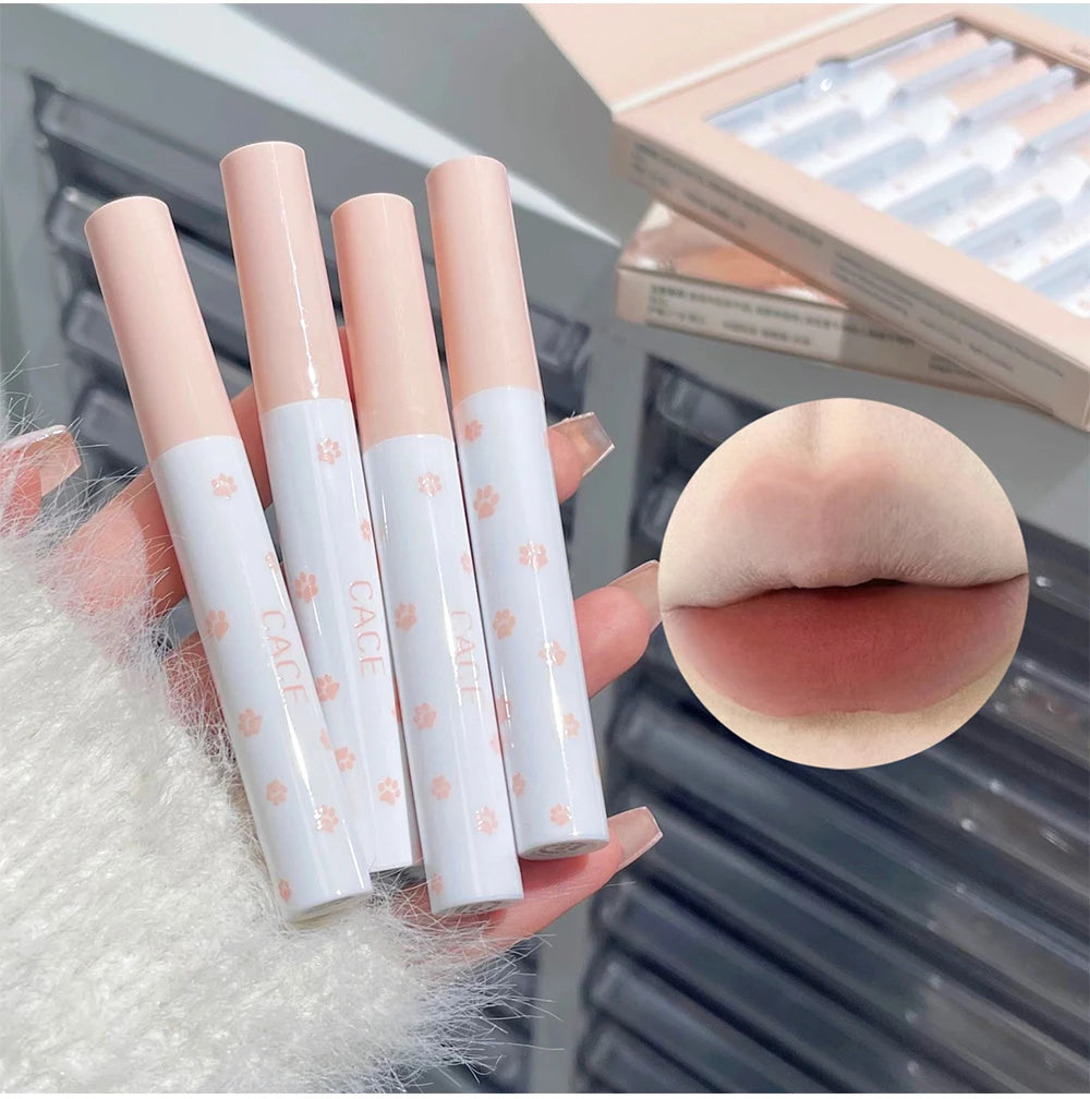 Ensemble cosmétique de maquillage . Brillant à lèvres Velours mat .