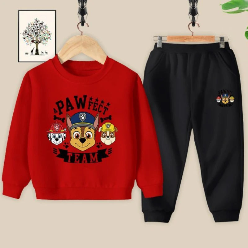 PAW Patrol Spring Autumn Long Sleeve Top and Long Pants Two Piece Sets for Children Thin Clothing Sets Boys Sweatsuits