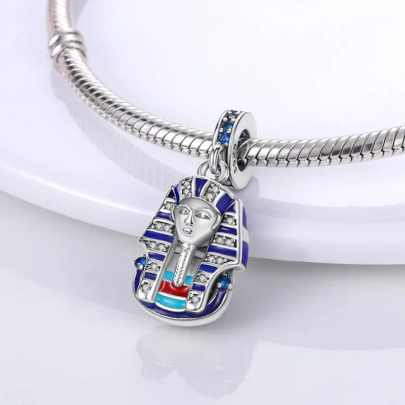 Pyramid Mum Dangle Charm Fit Pandora Bracelet 925 Sterling Silver Cleopatra Pharaoh Charms Beads Pendant Silver Original Jewelry