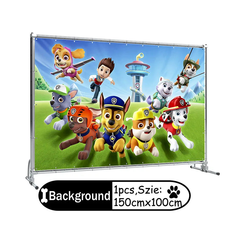 Paw Patrol Birthday Party Decoration Supplies Cartoon Dog PAW Patrol Sky Blue tablecloth napkin sticker balloon Party supplies