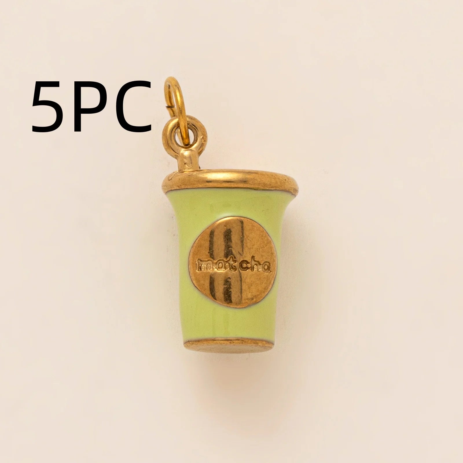 Wholesale 5pcs/lot 18K gold-plated DIY enamel stainless steel pendant, colorful fruit and food handmade jewelry accessories