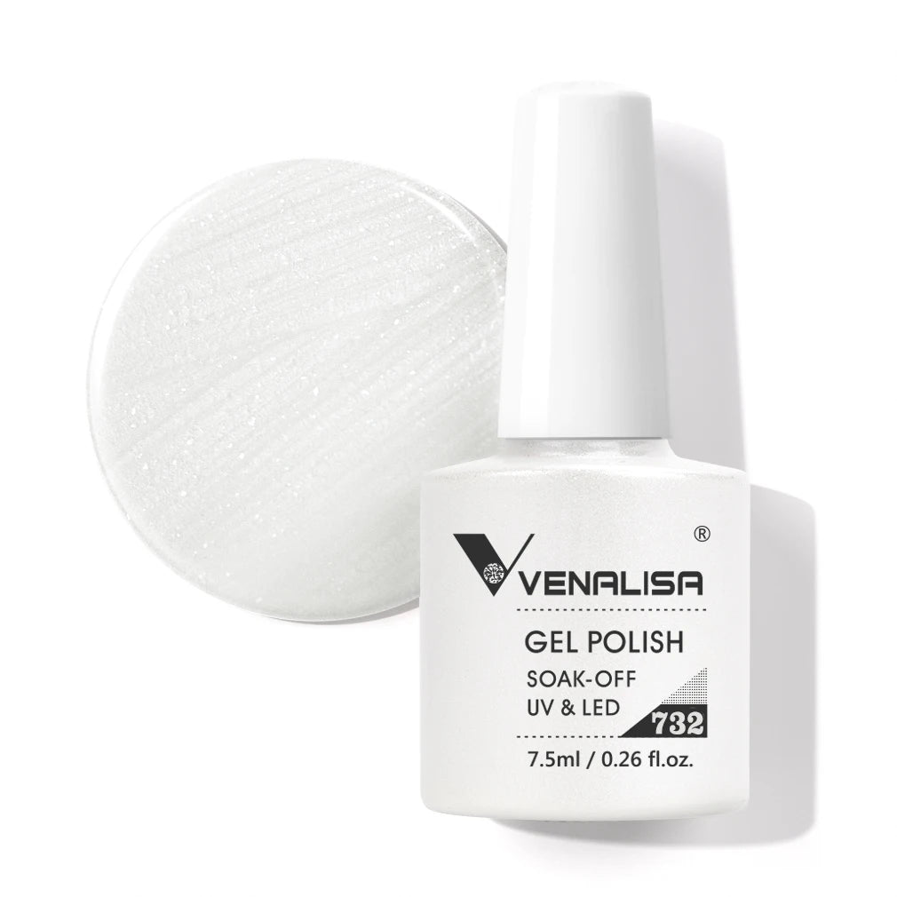 VENALISA Nail Gel Polish Full Coverage Holographic Camouflage Nail Varnish Manicure Lacquer Polish Soak Off UV LED Lacquer 7.5ML