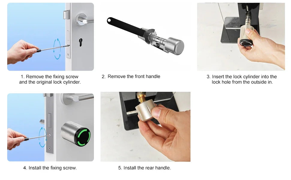 IP67 Waterproof Euro TTlock Control Smart Door Lock Cylinder TTLock App Control Anti-Drill Remote Access Electronic Lock