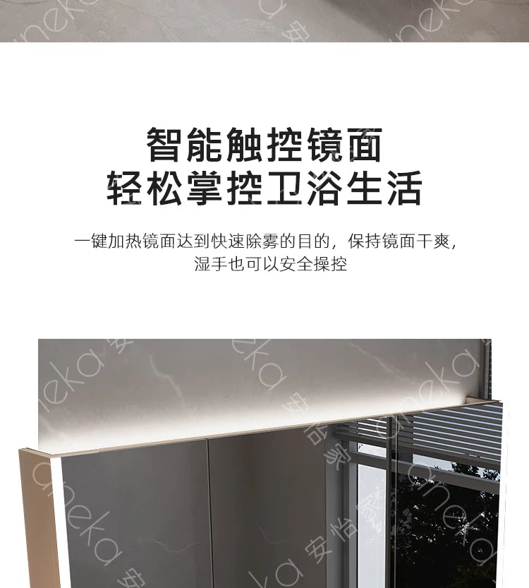 Armoire de salle de bain légère en bois massif, toilettes de rangement Vintage, vanité de salle de bain, miroirs de maquillage, meubles Para Banheiro