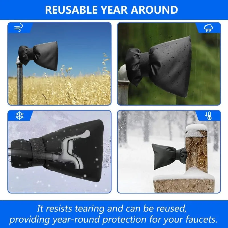 Outdoor Faucet Cover Thickened Garden Faucet Socks Waterproof Anti-freeze Tap Protection Covers Reusable Insulated Spigot Cover