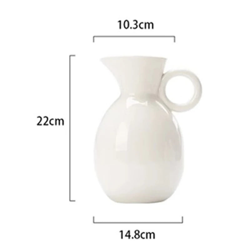 Vintage White Ceramic Vase Flowers Dining Table Wedding Living Room Flowers Bottle Aesthetic Elegant Ornaments Vases Home Decor