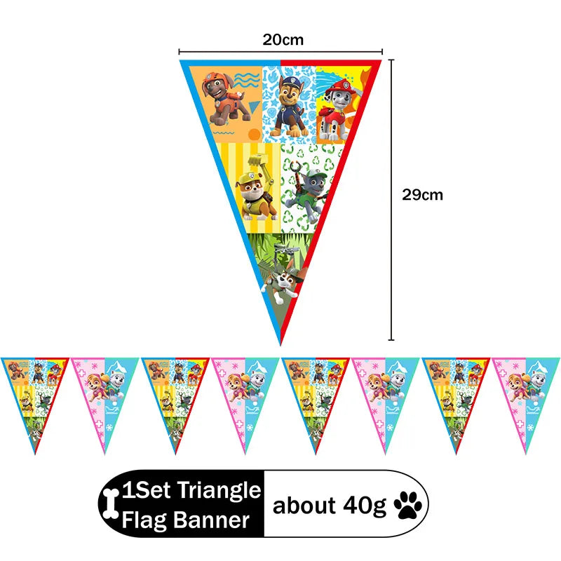 Paw Patrol Birthday Party Decoration Supplies Cartoon Dog PAW Patrol Sky Blue tablecloth napkin sticker balloon Party supplies