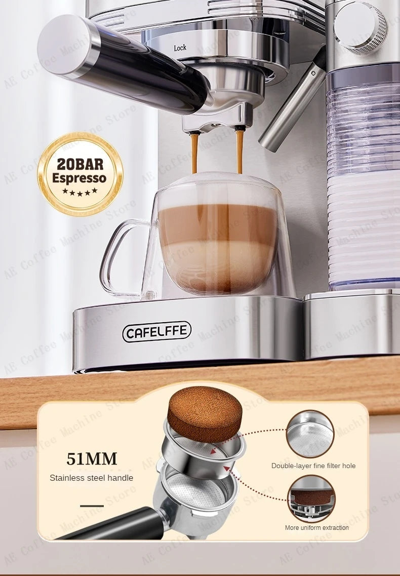 Automatic Coffee and Milk Frother All-in-one Machine 20bar Household Small Espresso Coffee Machine Multi-function Coffee Maker