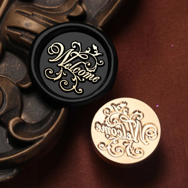 English Blessings Seal Head Wax Stamp Envelope Sealin Greeting Card Gifts Wedding Invitation,Thank You/Good Luck/Best Wishes