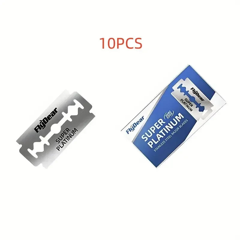 Outil de barbier professionnel Sécurité à double bord lames de rasoir rétro classiques en acier inoxydable pour le rasage et l’épilation des hommes