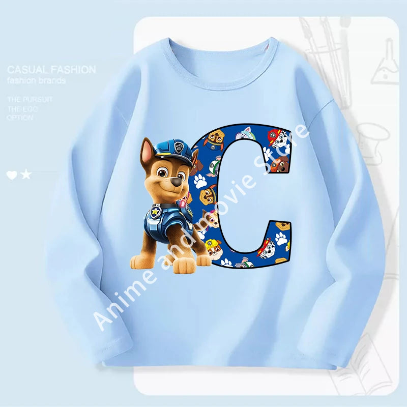 Paws Patrols Chases Child Long Sleeve Boys T-shirt Children Casual Clothing Cartoon Cute Printed Sweatshirt Anime New Kids Gifts