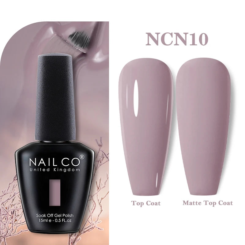 NAILCO Vernis Semi Permanent UV Gel Nail Polish Black White Color Nails Art Manicure TOP BASE Varnish Hybrid Nail Professionals