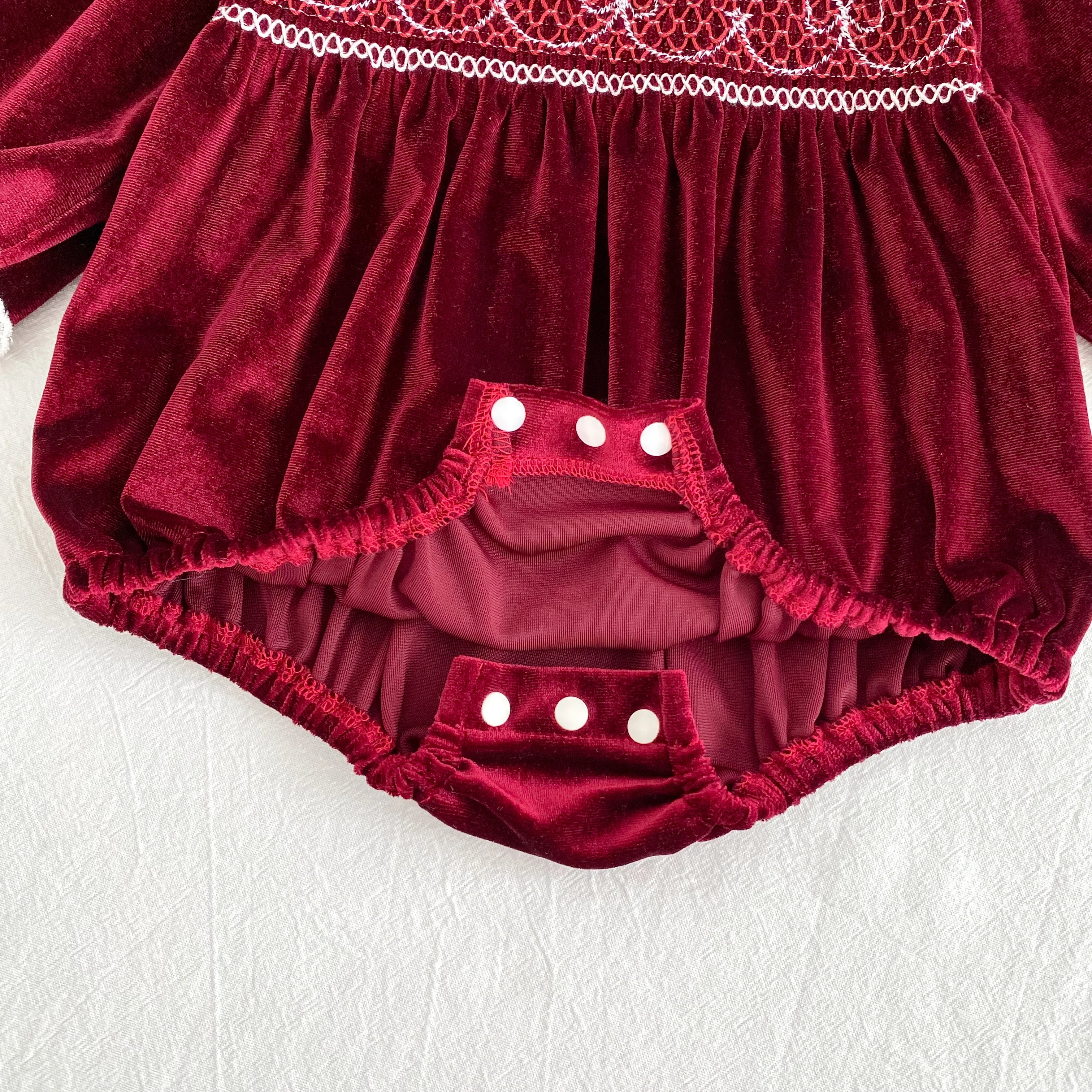 2025 Christmas 0-24M Baby Girls Jumpsuit Casual Bow Embroidered Long Sleeves Newborn Romper Christmas Party Toddler Cute Clothes