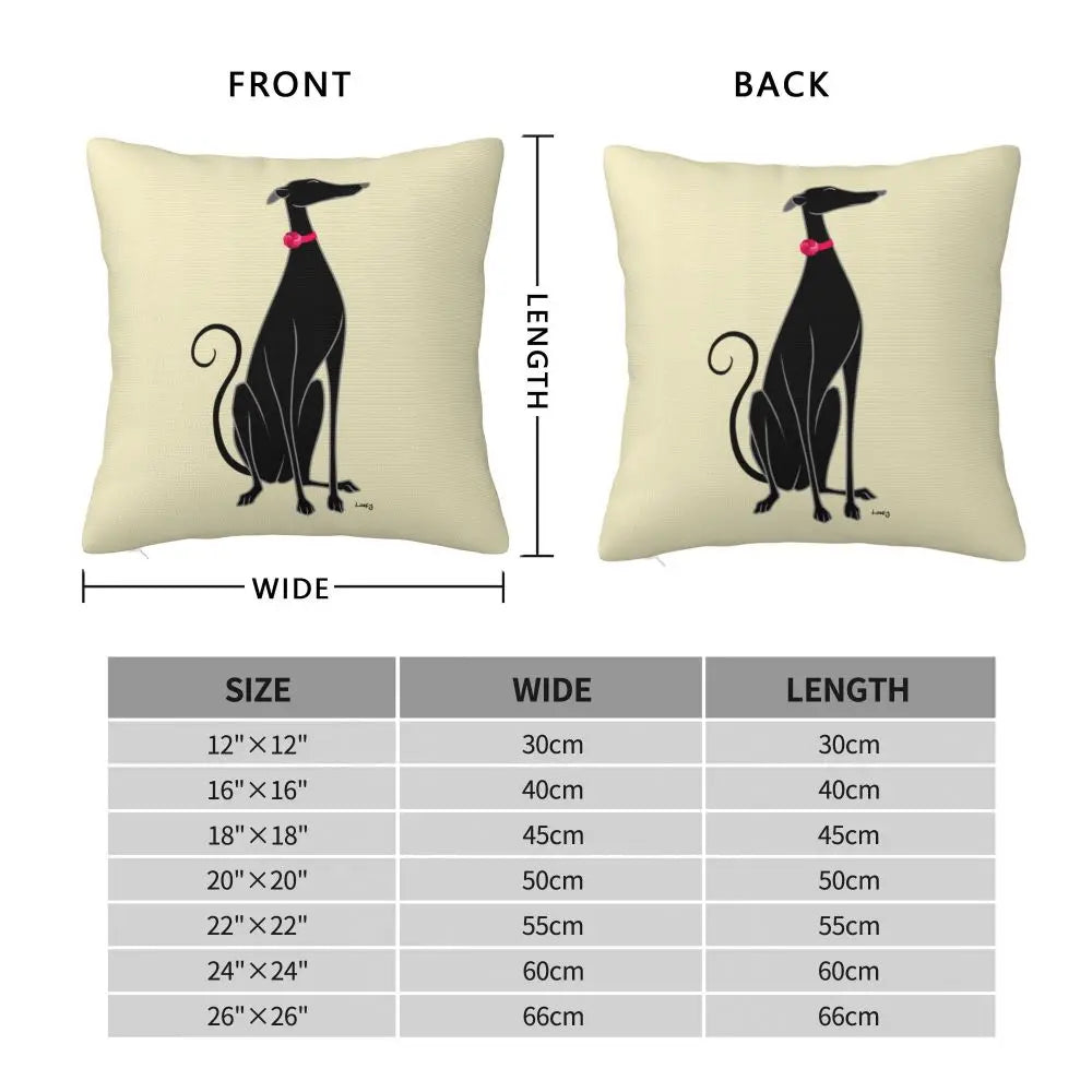 Custom Cute Whippet Greyhound Pillow Case Decor Home Hound Dog Luxury Cushion Cover Car Pillowcase