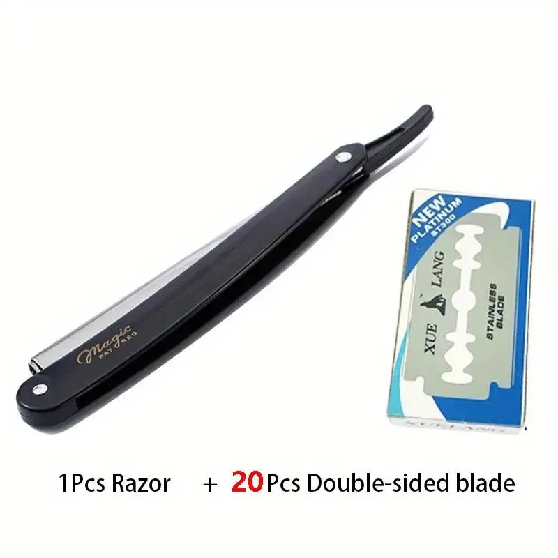 Outil de barbier professionnel Sécurité à double bord lames de rasoir rétro classiques en acier inoxydable pour le rasage et l’épilation des hommes