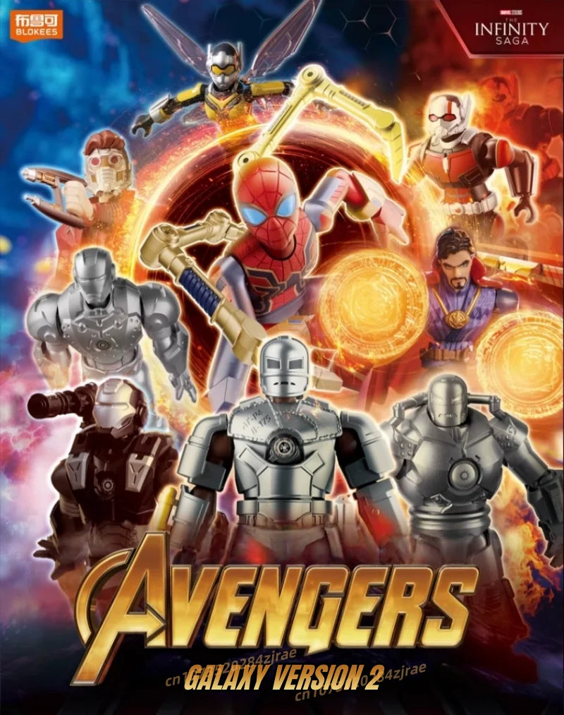 BLOKEES Marvel Building Blocks Galaxy Version 2 Unlimited Legend series Spider Man Iron Man Assembling Toy Model Ornaments Gifts