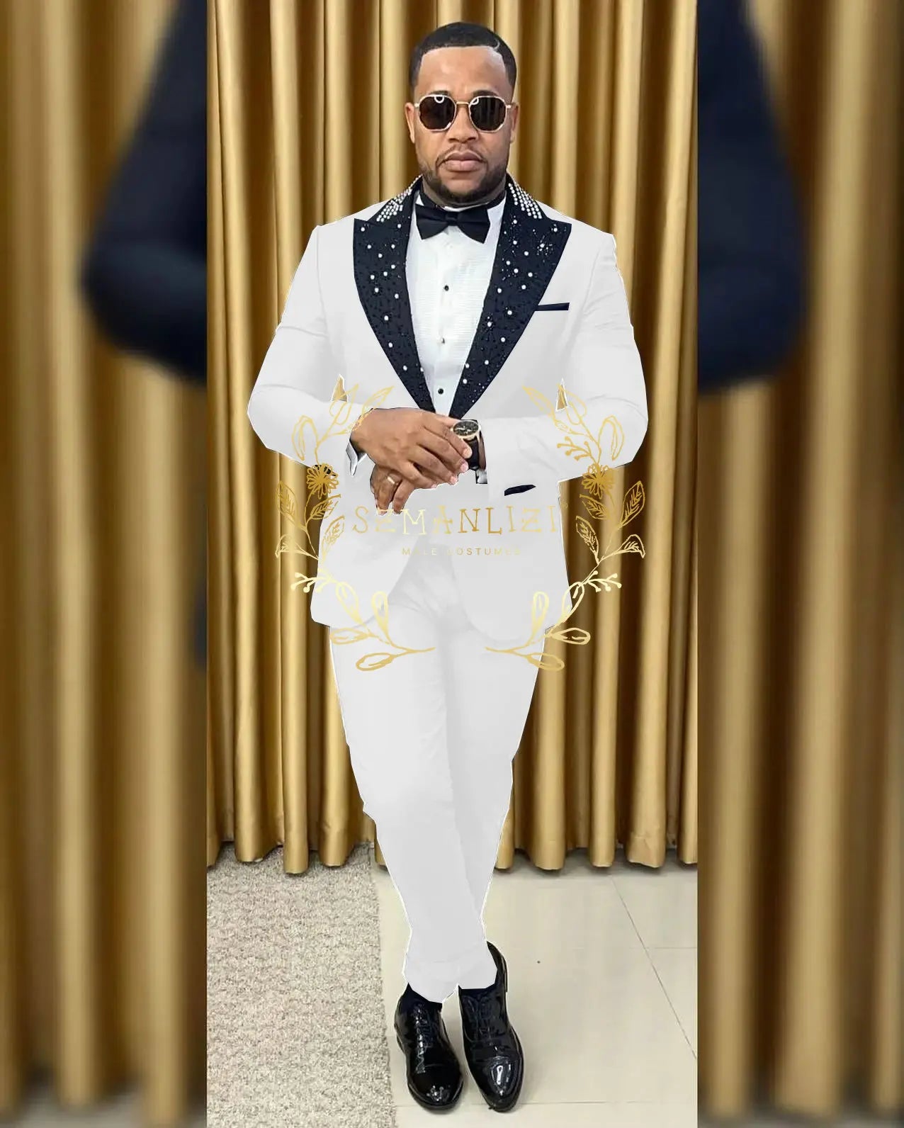 Smoking perler noir 2 pièces collection 2025