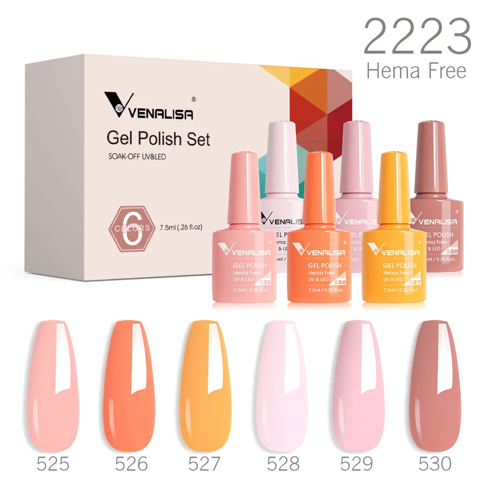 6pcs/kit VENALISA Collection de couleurs de Noël Ongles d’hiver