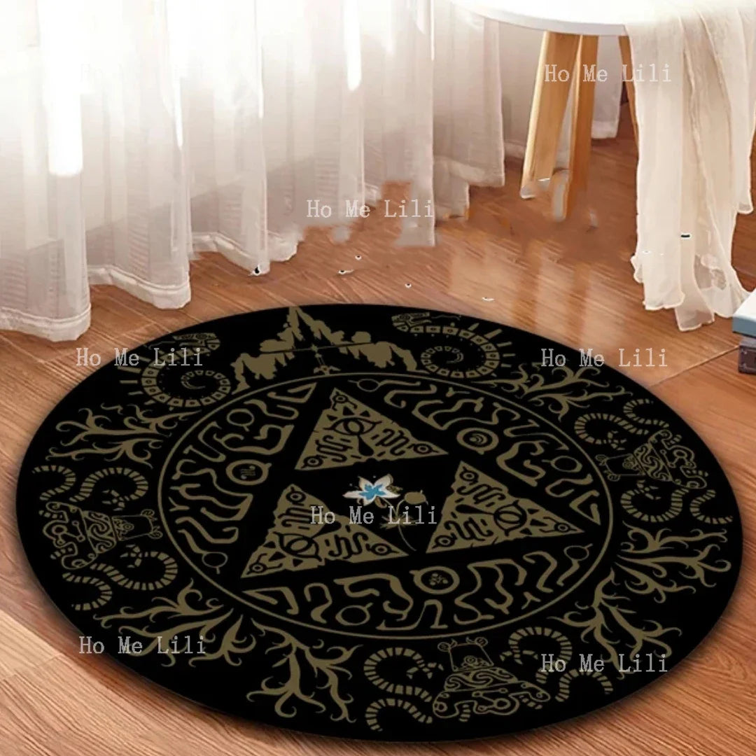 Zelda Game Round Rug Cool Gamer Mat Game Room Carpet Decor