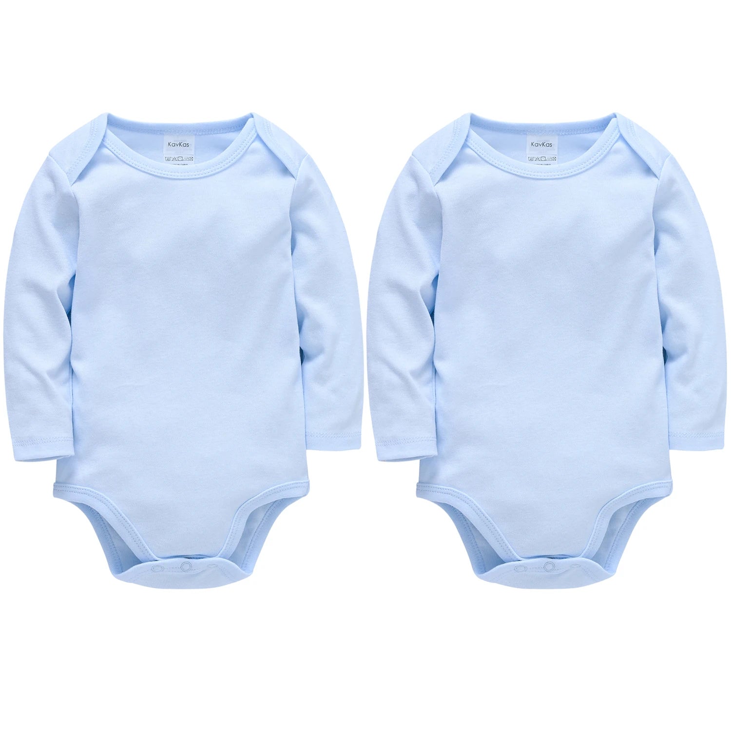 Honeyzone 3PCS Light Blue Unisex Baby Bodysuit Set Long Sleeve Pure Cotton Infant Newborn Clothes Comfortable Soft Baby Jumpsuit