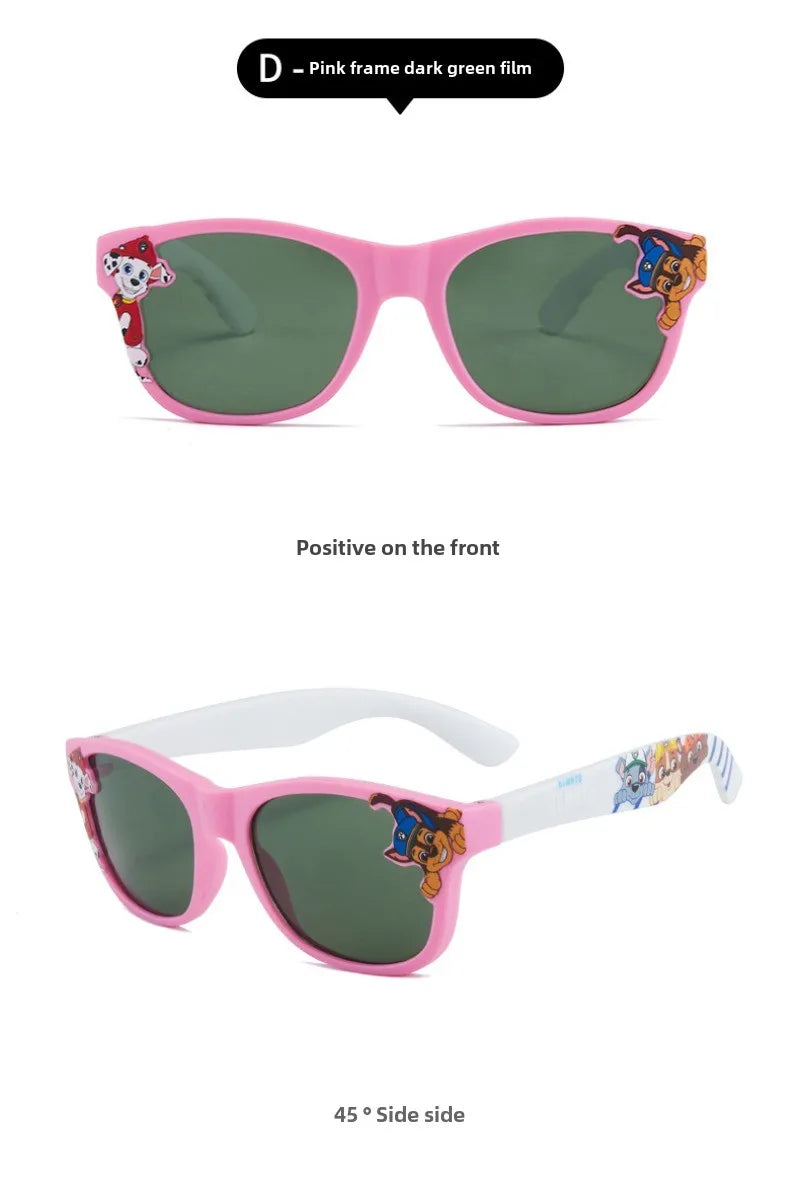 PAW Patrol Chase Sunglasses Round Polarized cartoon Sunglasses Silicone Flexible Safety anime Sun Glasses Fashion Shades Eyewear