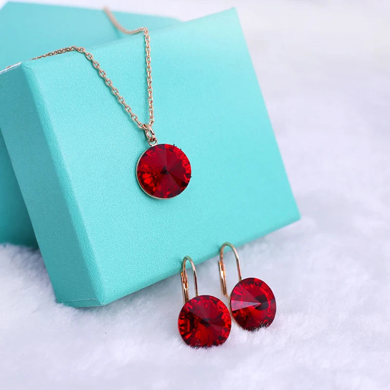 Silver Color Bella Jewelry Sets Crystals from Austria Pendant Necklace Drop Earrings for Women Party Wedding Evening Accessories