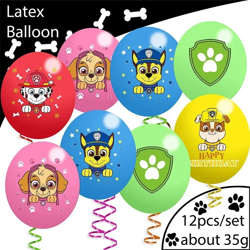 paw patrol rubble theme animals party supplies decorations kids birthday disposable tableware plate tablecloth party theme favor