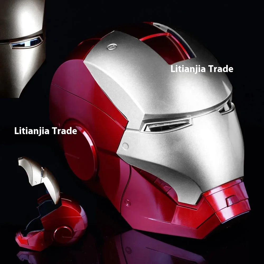 Marvel Iron Man Helmet Mk Jarvis Wearable Automatic Opening And Closing Hood Deformable Luminous Hood Mechanical Arm Toy Gifts