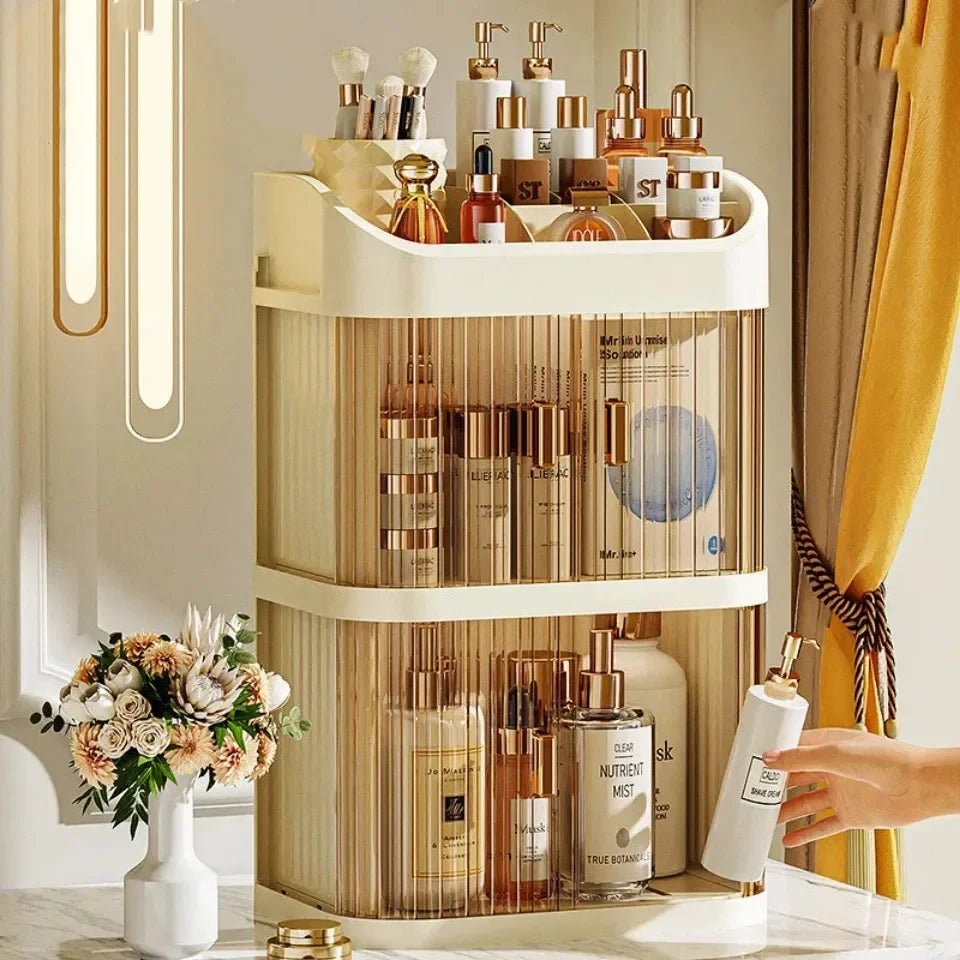 Makeup Storage Box Large Capacity Dressing Table Storage Rack Dust-proof Cosmetic Organizer Cosmetics Containe Drawer Organizer