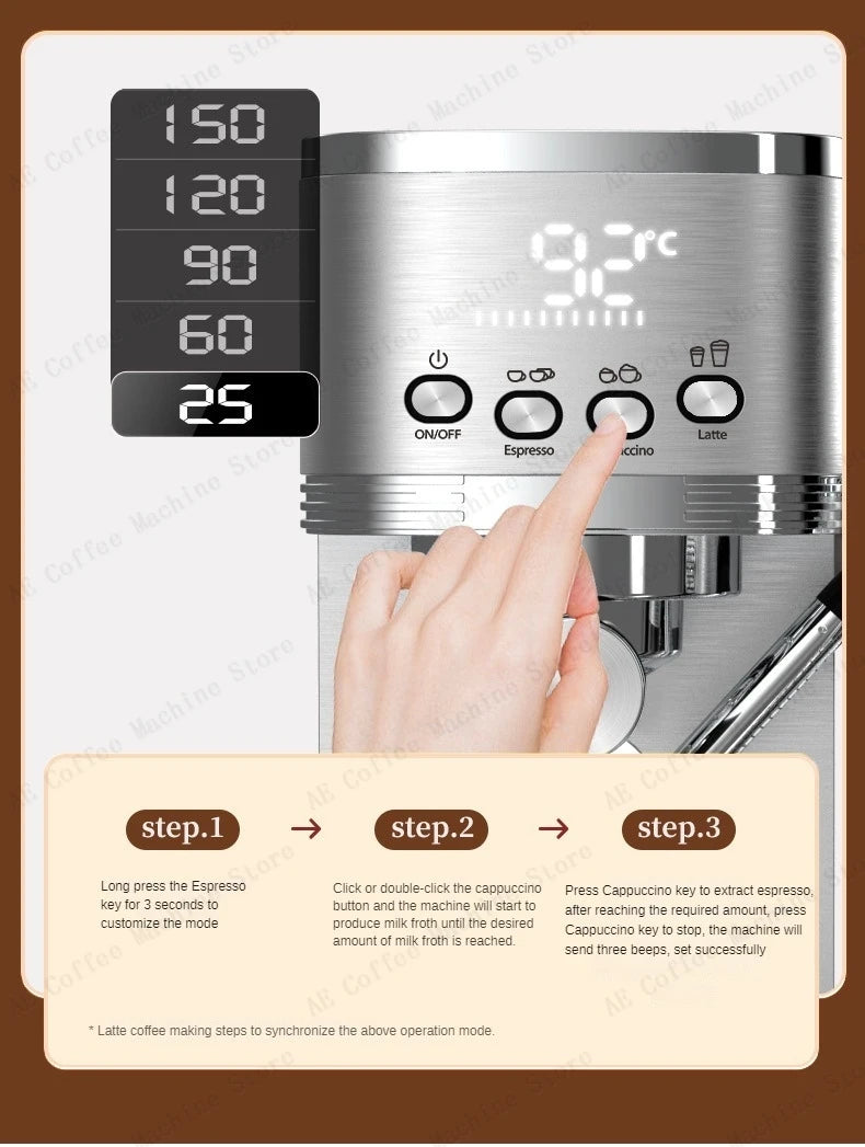 Automatic Coffee and Milk Frother All-in-one Machine 20bar Household Small Espresso Coffee Machine Multi-function Coffee Maker