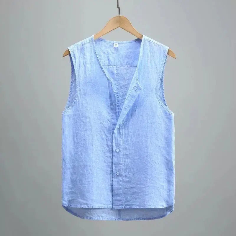 Loose and fashionable one shoulder suit bottom shirt, blue fashion vest, casual suit vest, men's vest MH202