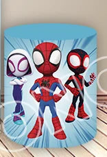 Spidey And His Amazing Friends Round Backdrop Spider-Man Birthday Backdrop Marvel Spidey Cylinder Cover Spiderman Backdrop