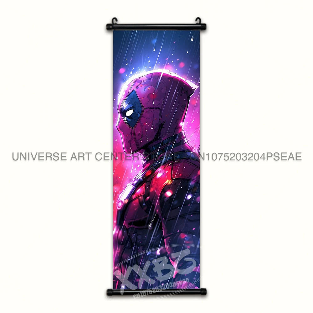 Marvel Poster Black Panther Home Decor The Avengers Wall Art Venom Hanging Painting Spider Man Scrolls Picture Wolverine Mural