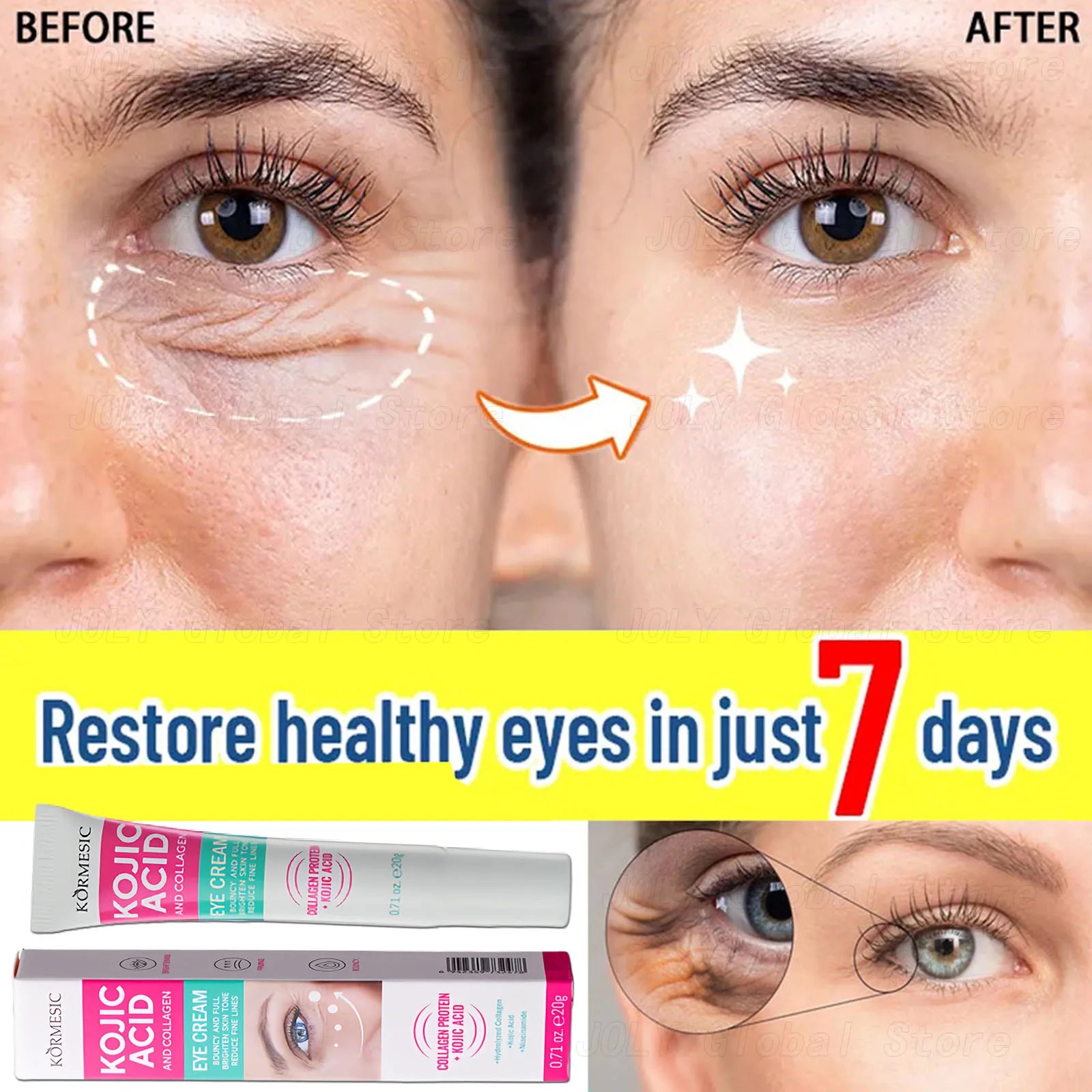 Collagen Anti Wrinkles Eye Cream Remove Eye Bags Lifting Firming Skin Fade Fine Lines Puffines Brightening Eye Care Massage Gel