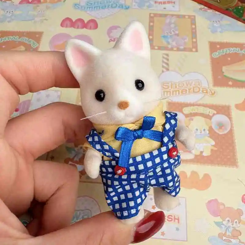 Original Japanese Sylvanian Families New Home Toy Chaisan Flocking Mini Cute Ornament In Stock Doll Toys Kids Gifts