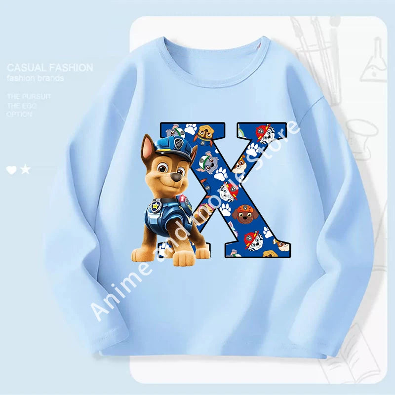 Paws Patrols Chases Child Long Sleeve Boys T-shirt Children Casual Clothing Cartoon Cute Printed Sweatshirt Anime New Kids Gifts