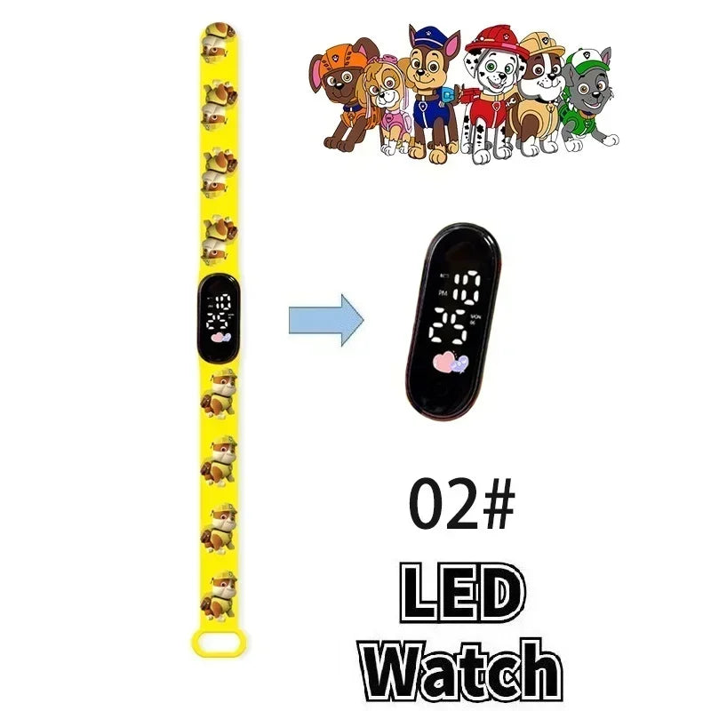 PAW PATROL Pokemon Anime Kawaii Pika Chuka Ibrabra Jingle Cat Pass Digital Waterproof LED boy girl Watch Kids Birthday Gift Toys