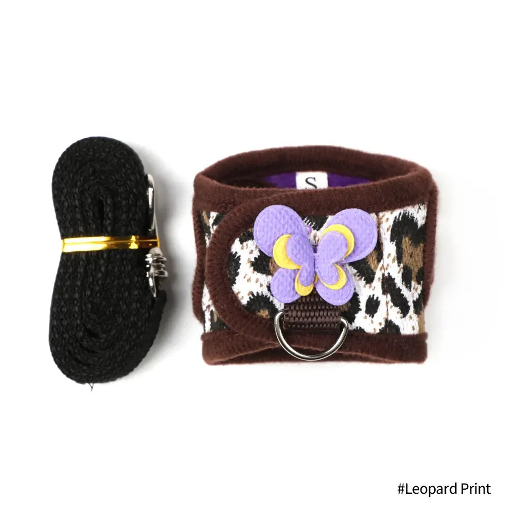 Small Pet Two-legged Chest Strap Outdoor Traction Rope Leash Clothes For Chinchilla Dutch Guinea Pig Breathable Denim Corset