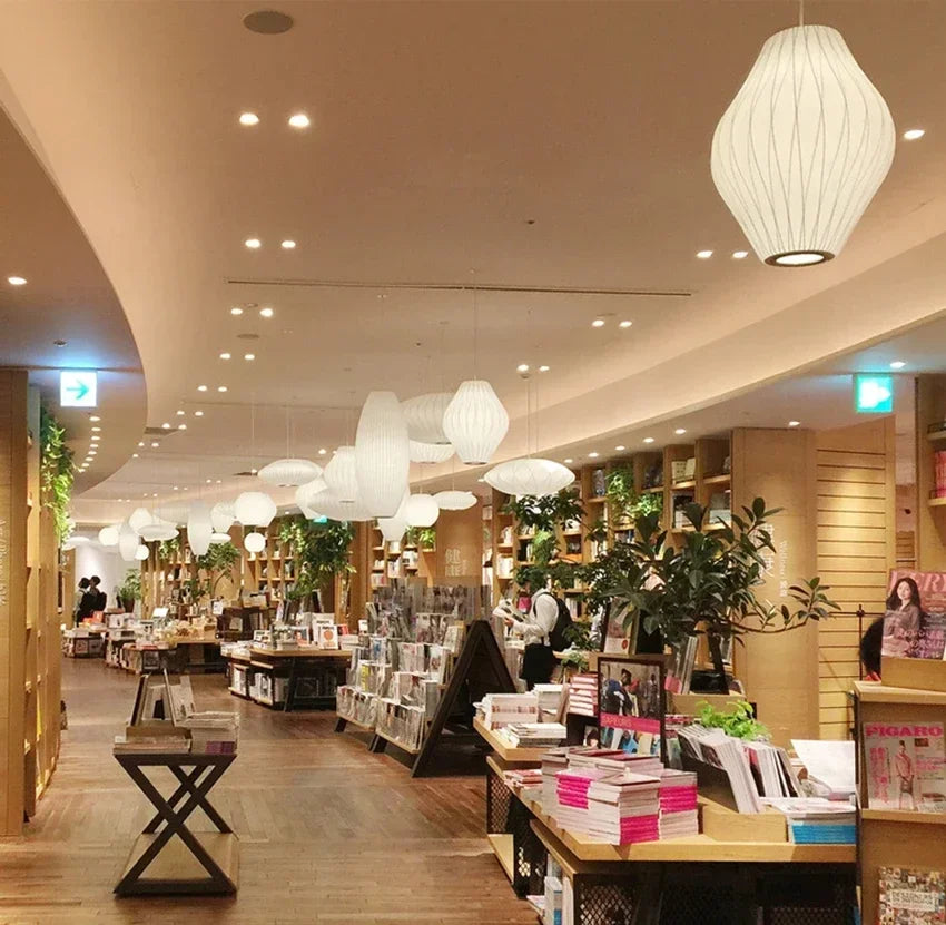 New Fabric Restaurant Living Room Chandelier Personality Bar Hotel Dining Room Staircase Lamp New Chinese Style Lantern Zen Lamp