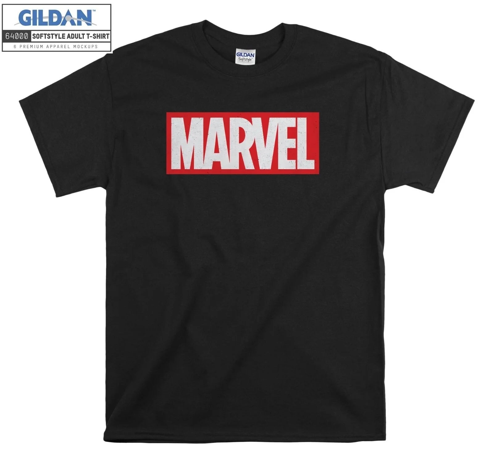 Marvel Classic Logo Printed Cotton Tee 100% Cotton Material with Brand - Icon Art Cool Casual Wear for Trend Lovers Tee S-4XL